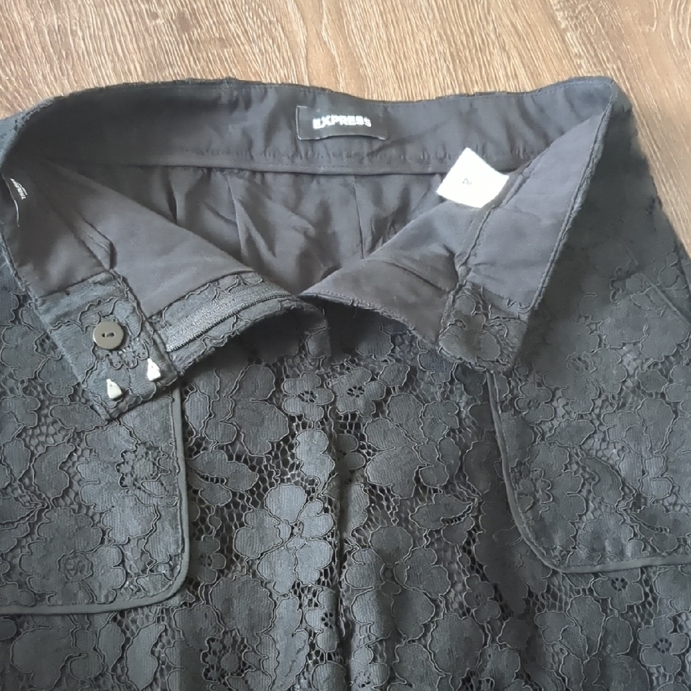 Express Black Floral Lace Blazer